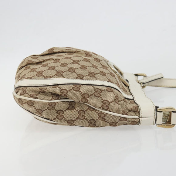 GUCCI GG Canvas Shoulder Bag Beige Gold 203257 Auth 196900