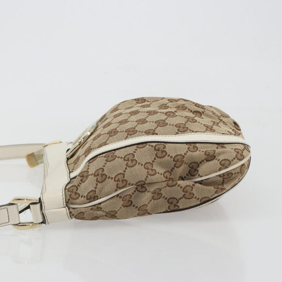 GUCCI GG Canvas Shoulder Bag Beige Gold 203257 Auth 196900