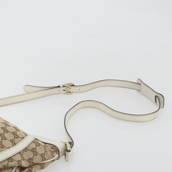 GUCCI GG Canvas Shoulder Bag Beige Gold 203257 Auth 196900