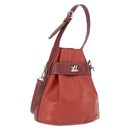 LOUIS VUITTON Epi Twist Bucket Shoulder Bag Red Silver M52927 LV Auth 196905-1