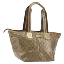 GUCCI GG Canvas GG Crystal Tote Bag Coated Canvas Gold 131230 Auth 196911-1