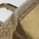GUCCI GG Canvas GG Crystal Tote Bag Coated Canvas Gold 131230 Auth 196911-15