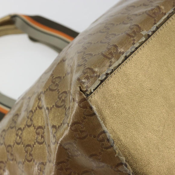 GUCCI GG Canvas GG Crystal Tote Bag Coated Canvas Gold 131230 Auth 196911
