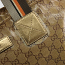GUCCI GG Canvas GG Crystal Tote Bag Coated Canvas Gold 131230 Auth 196911-10