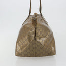 GUCCI GG Canvas GG Crystal Tote Bag Coated Canvas Gold 131230 Auth 196911-3