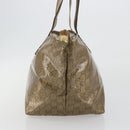 GUCCI GG Canvas GG Crystal Tote Bag Coated Canvas Gold 131230 Auth 196911-4