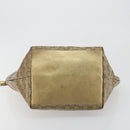 GUCCI GG Canvas GG Crystal Tote Bag Coated Canvas Gold 131230 Auth 196911-5