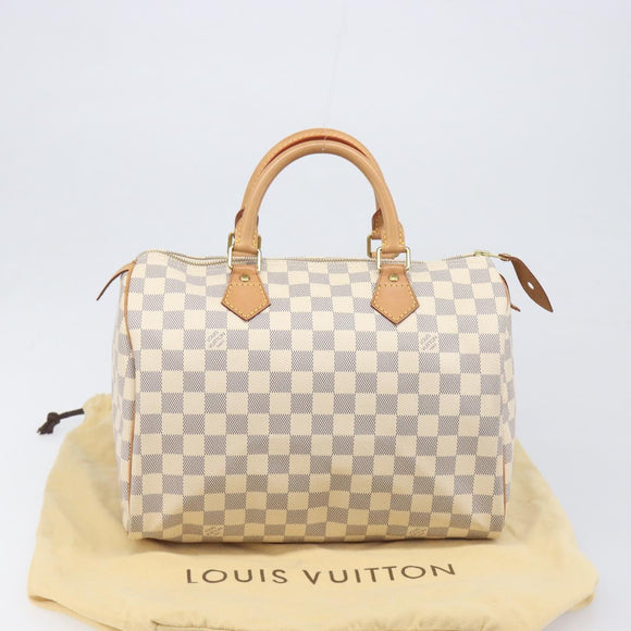 LOUIS VUITTON Damier Azur Speedy 30 Hand Bag N41533 LV Auth 196914SAV