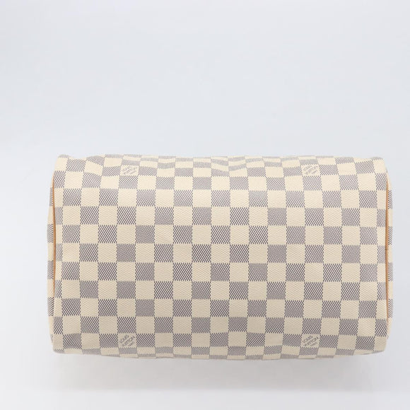 LOUIS VUITTON Damier Azur Speedy 30 Hand Bag N41533 LV Auth 196914SAV