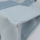 HERMES Bora Bora PM Hand Bag Canvas Light Blue Silver Auth 196916A-9