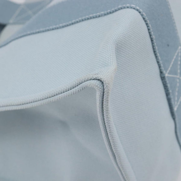 HERMES Bora Bora PM Hand Bag Canvas Light Blue Silver Auth 196916A