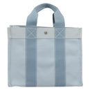 HERMES Bora Bora PM Hand Bag Canvas Light Blue Silver Auth 196916A-13