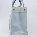 HERMES Bora Bora PM Hand Bag Canvas Light Blue Silver Auth 196916A-3