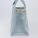 HERMES Bora Bora PM Hand Bag Canvas Light Blue Silver Auth 196916A-4