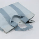 HERMES Bora Bora PM Hand Bag Canvas Light Blue Silver Auth 196916A-6