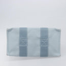 HERMES Bora Bora PM Hand Bag Canvas Light Blue Silver Auth 196916A-5