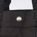HERMES Her Line MM Hand Bag Canvas Gray Silver Auth 196917-14