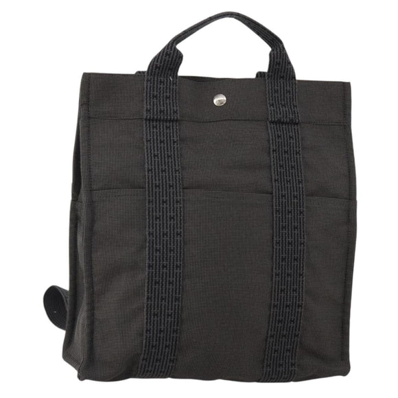 HERMES Sac A Dos Backpack Canvas Gray Silver Auth 196918A
