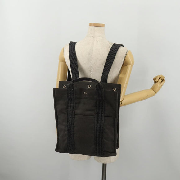 HERMES Sac A Dos Backpack Canvas Gray Silver Auth 196918A