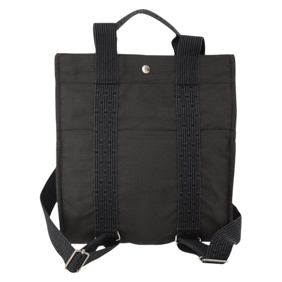 HERMES Sac A Dos Backpack Canvas Gray Silver Auth 196918A