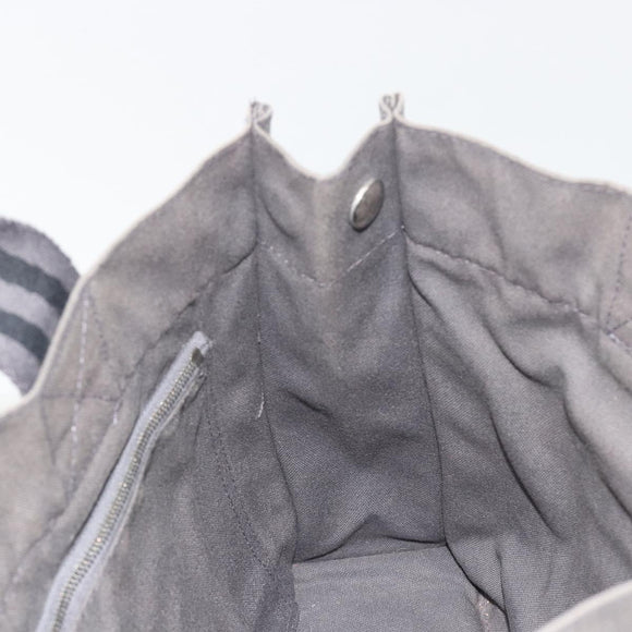 HERMES Fourre Tout PM Hand Bag Canvas Gray Silver Auth 196919A