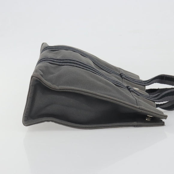 HERMES Fourre Tout PM Hand Bag Canvas Gray Silver Auth 196919A