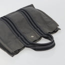 HERMES Fourre Tout PM Hand Bag Canvas Gray Silver Auth 196919A-6