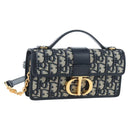 Christian Dior Trotter Canvas Dior 30 Montaigne Bag 2way Navy Gold Auth 196920SAM-1