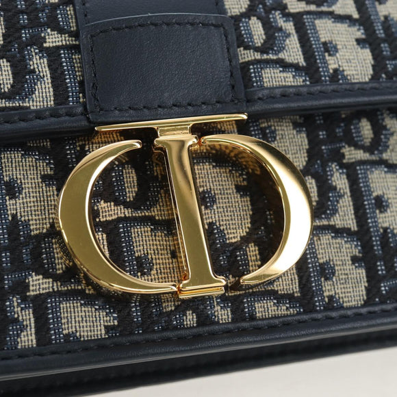 Christian Dior Trotter Canvas Dior 30 Montaigne Bag 2way Navy Gold Auth 196920SAM