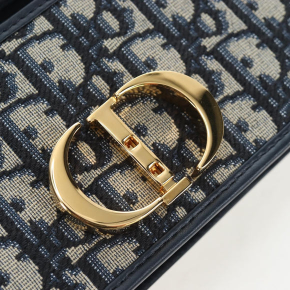 Christian Dior Trotter Canvas Dior 30 Montaigne Bag 2way Navy Gold Auth 196920SAM