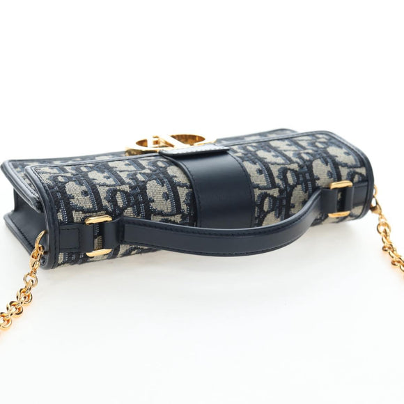 Christian Dior Trotter Canvas Dior 30 Montaigne Bag 2way Navy Gold Auth 196920SAM