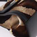 Salvatore Ferragamo Gancini Sofia Bag Harako leather 2way Brown Gold Auth 196922A-12