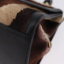 Salvatore Ferragamo Gancini Sofia Bag Harako leather 2way Brown Gold Auth 196922A-13