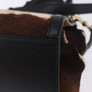 Salvatore Ferragamo Gancini Sofia Bag Harako leather 2way Brown Gold Auth 196922A-15