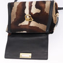 Salvatore Ferragamo Gancini Sofia Bag Harako leather 2way Brown Gold Auth 196922A-17