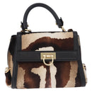 Salvatore Ferragamo Gancini Sofia Bag Harako leather 2way Brown Gold Auth 196922A-2