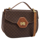 CELINE Macadam Canvas Hand Bag PVC Leather 2way Brown Gold Auth 196924-1