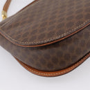 CELINE Macadam Canvas Hand Bag PVC Leather 2way Brown Gold Auth 196924-17