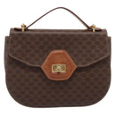 CELINE Macadam Canvas Hand Bag PVC Leather 2way Brown Gold Auth 196924-2