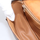 CELINE Macadam Canvas Hand Bag PVC Leather 2way Brown Gold Auth 196924-23