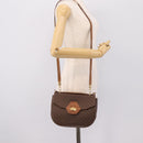 CELINE Macadam Canvas Hand Bag PVC Leather 2way Brown Gold Auth 196924-28