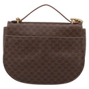 CELINE Macadam Canvas Hand Bag PVC Leather 2way Brown Gold Auth 196924-3