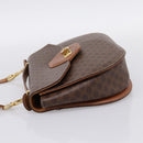 CELINE Macadam Canvas Hand Bag PVC Leather 2way Brown Gold Auth 196924-4