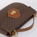 CELINE Macadam Canvas Hand Bag PVC Leather 2way Brown Gold Auth 196924-6