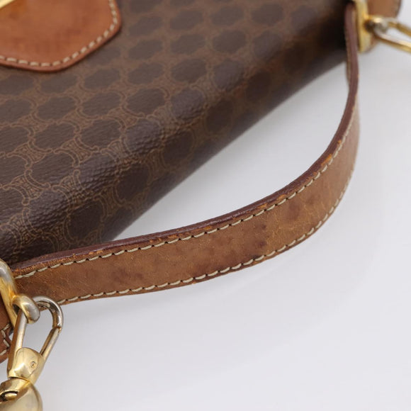 CELINE Macadam Canvas Hand Bag PVC Leather 2way Brown Gold Auth 196924