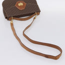 CELINE Macadam Canvas Hand Bag PVC Leather 2way Brown Gold Auth 196924-9