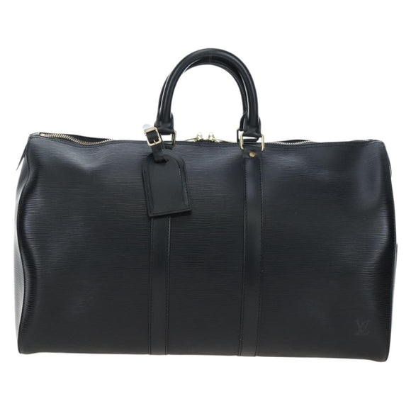 LOUIS VUITTON Epi Keepall 45 Boston Bag Black M42972 LV Auth 196925V