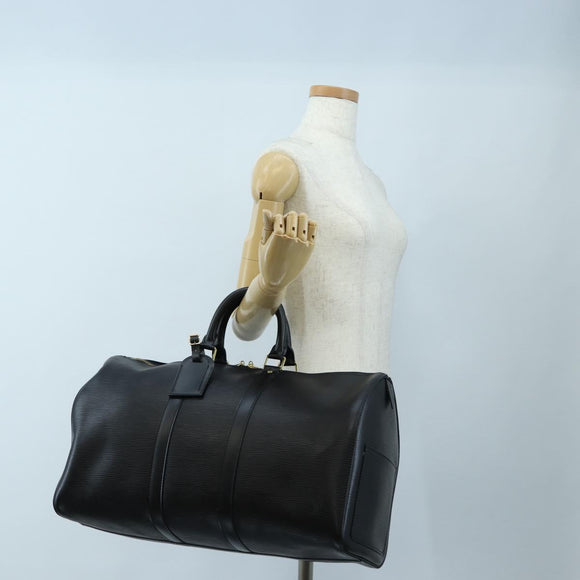 LOUIS VUITTON Epi Keepall 45 Boston Bag Black M42972 LV Auth 196925V