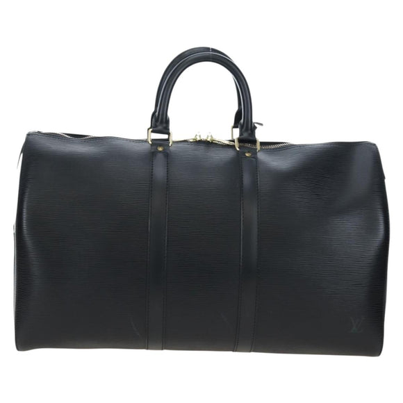 LOUIS VUITTON Epi Keepall 45 Boston Bag Black M42972 LV Auth 196925V
