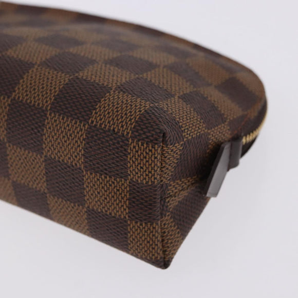 LOUIS VUITTON Damier Ebene Pochette Cosmetic PM Pouch N47516 LV Auth 196932